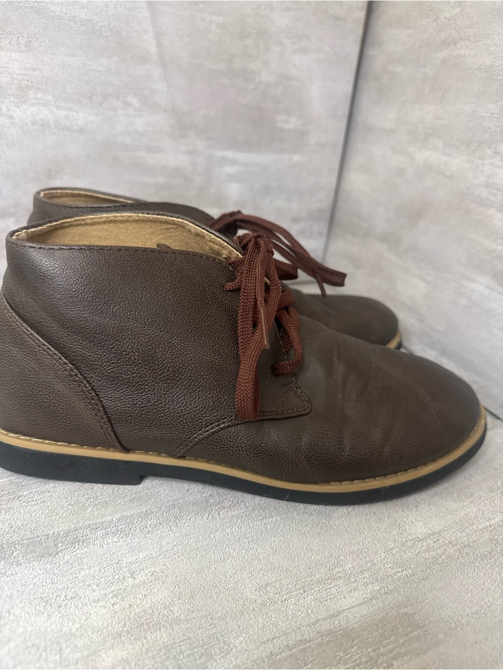 Perry Ellis America Chase Boys Brown Chukka Boots Lace Up US 6 UK 5 EU 38.5